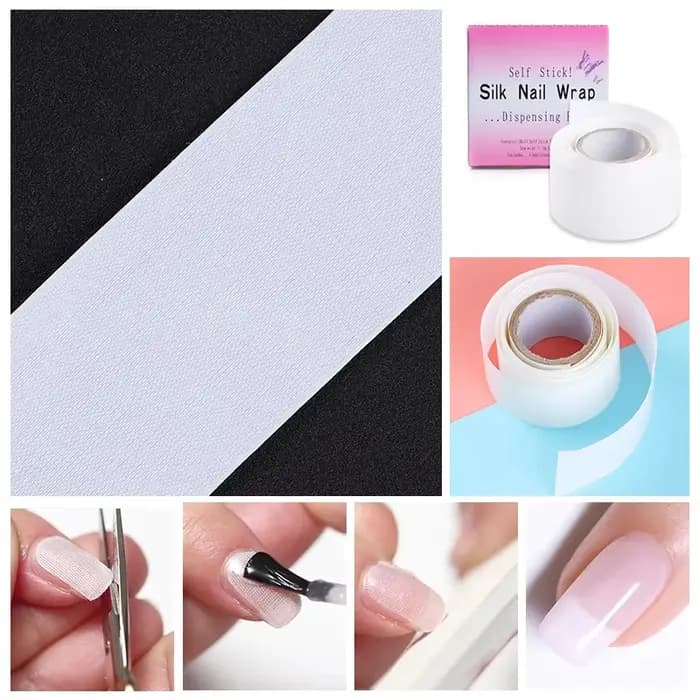 1 rouleau de sac en fibre de verre pour réparation d'ongles, auto-adhésif, forte Protection, Extension renforcée, autocollant blanc, outil de manucure endommagé