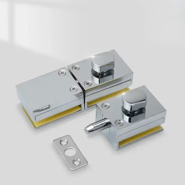 Serrure de porte simple en alliage de zinc, loquet de sol en verre, 2,2 de verrouillage pour la maison, les toilettes, le magasin, pas de poinçonnage, quincaillerie