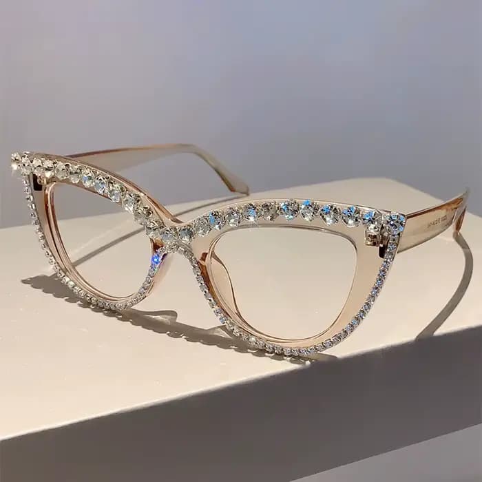 KAMMPT – lunettes œil de chat rétro avec strass pour femmes
