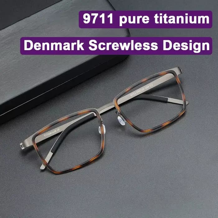 Marque de luxe Design sans vis 150 m de longueur lunettes cadre ultraléger pur titane Rectangle grandes
