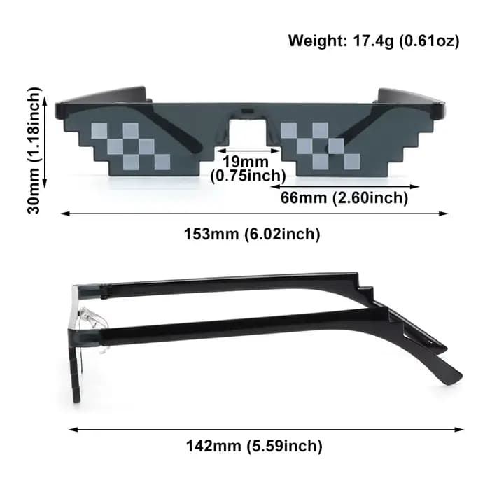 Lunettes de soleil Pixel Mosaic ThDPLife pour hommes et femmes