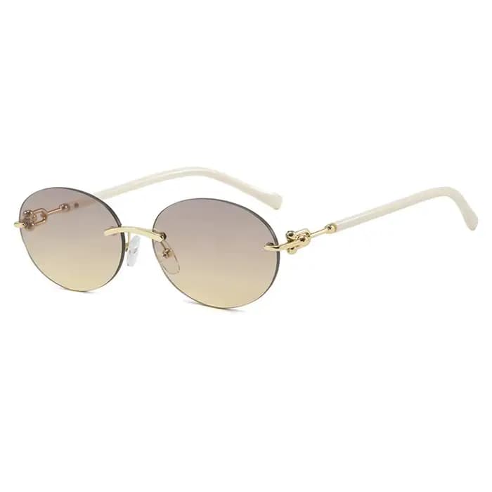 Lunettes de soleil ovales sans bords pour femmes
