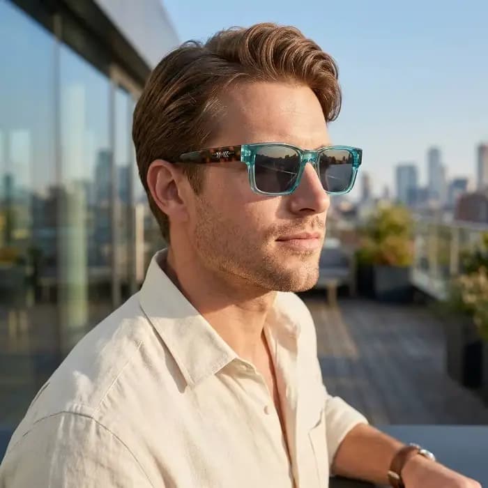 Lunettes de soleil carrées de luxe léger