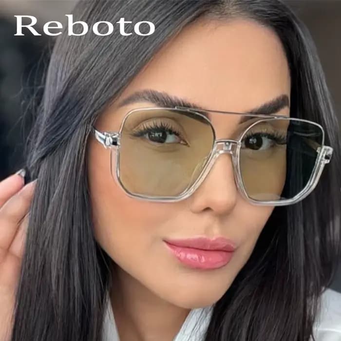 Lunettes de soleil carrées à double pont pour femmes