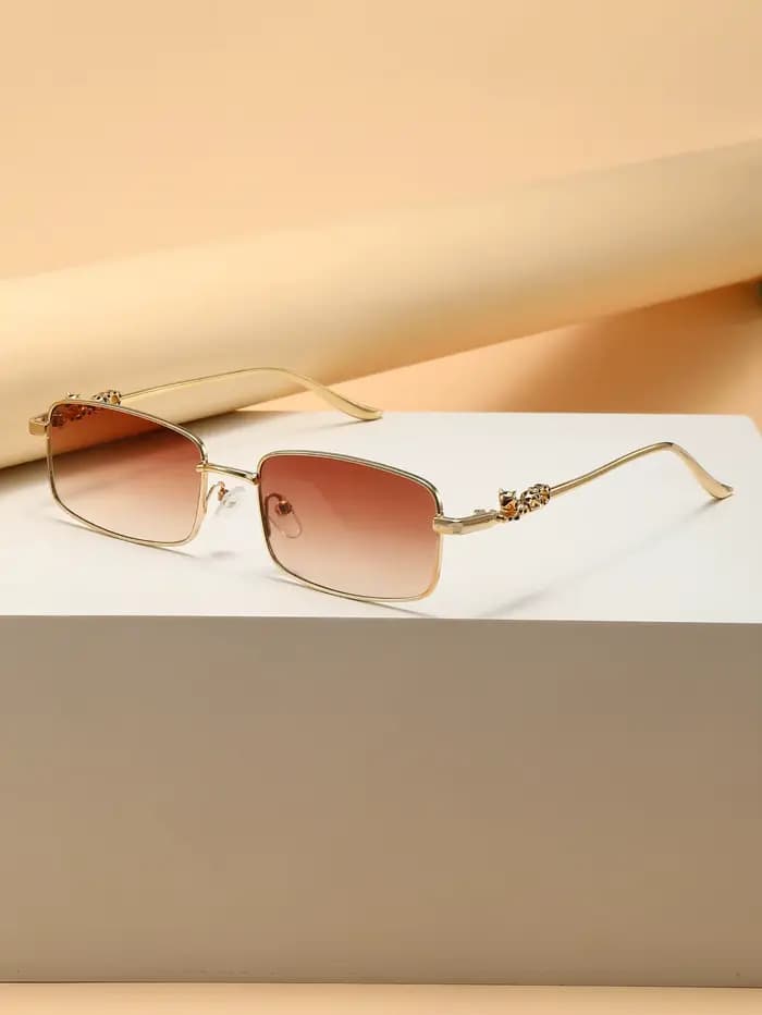 Lunettes rectangulaires européennes Vintage sans cadre