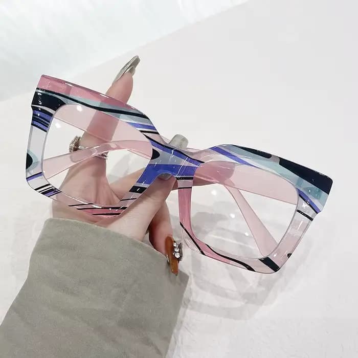 Lunettes de lecture surdimensionnées à rayures colorées pour femmes et hommes