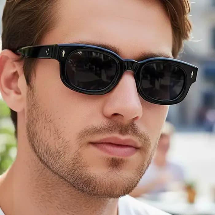 Lunettes de soleil carrées à monture fine et tendance pour hommes et femmes