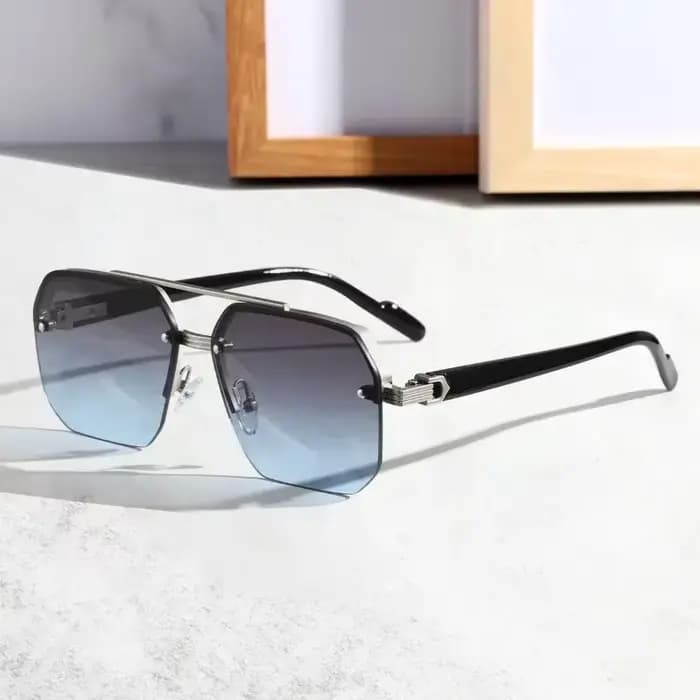 Lunettes de soleil polygone à Double pont pour hommes et femmes