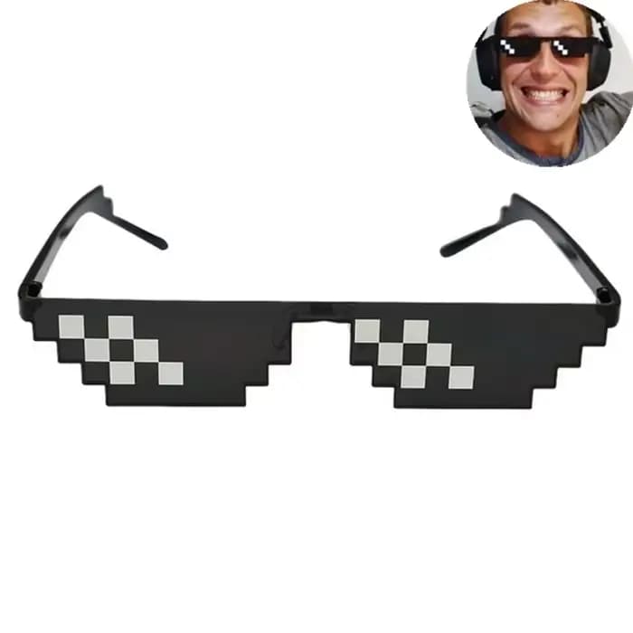 Nouveau créatif 8 bits Thug Life lunettes de soleil pixélisées hommes femmes