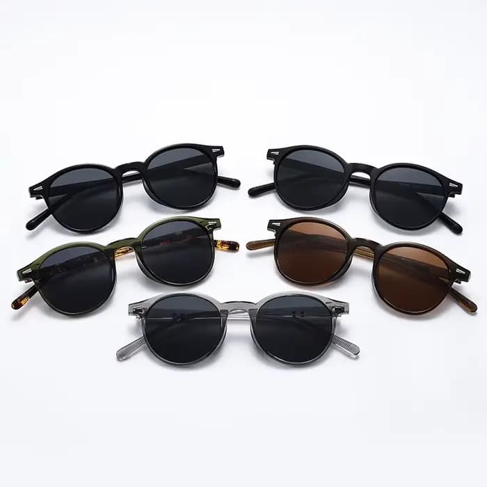Lunettes de soleil à monture ronde transparente pour femmes et hommes