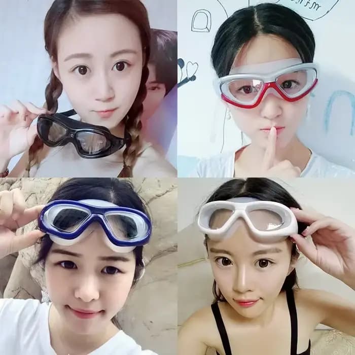 2 à-9 myopie lunettes de natation hommes femmes grand cadre HD Transparent Anti-buée