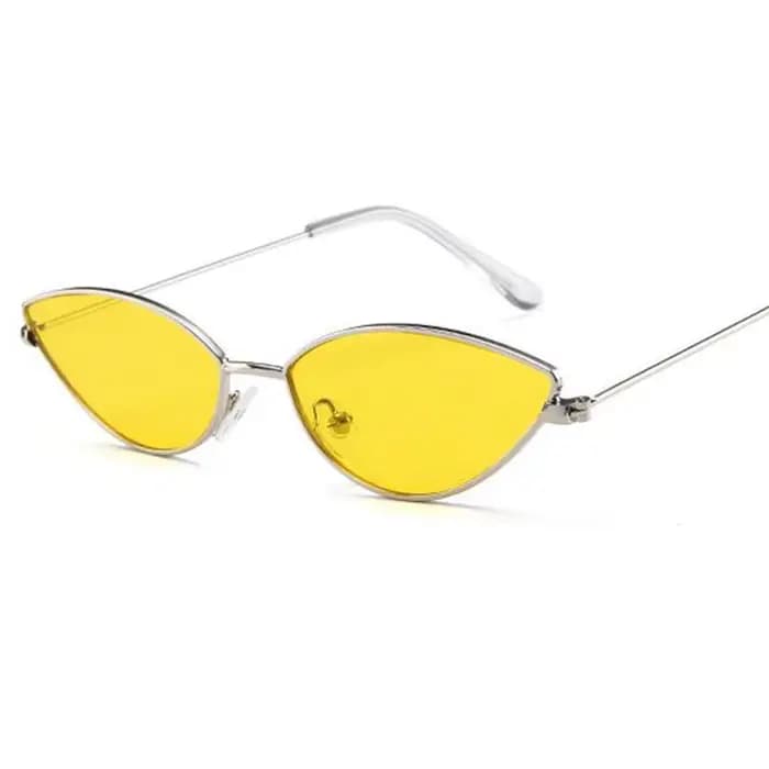 Lunettes de soleil triangle miroir argenté pour femmes
