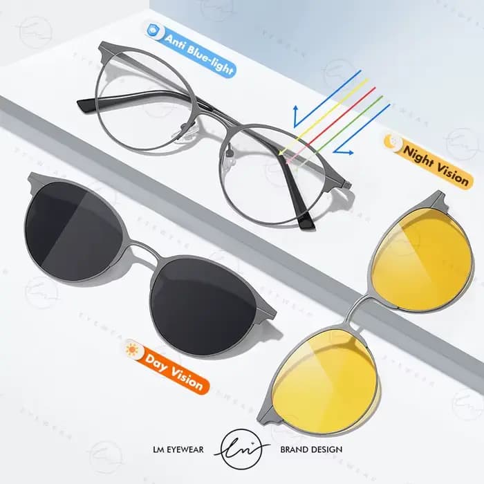 LM lunettes de soleil magnétiques hommes femmes polarisées Clip
