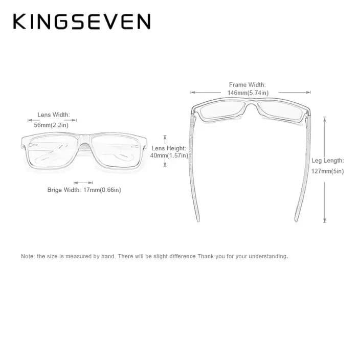 KINGSEVEN 100% lunettes De soleil polarisées Vintage hommes en bois