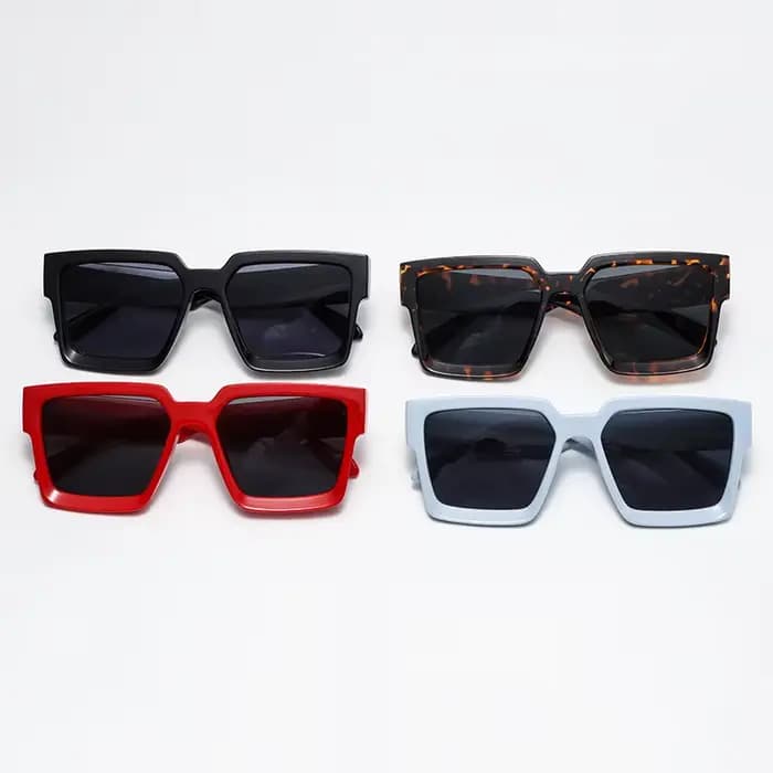 Mode Vintage carré lunettes de soleil hommes femmes rétro marque noir