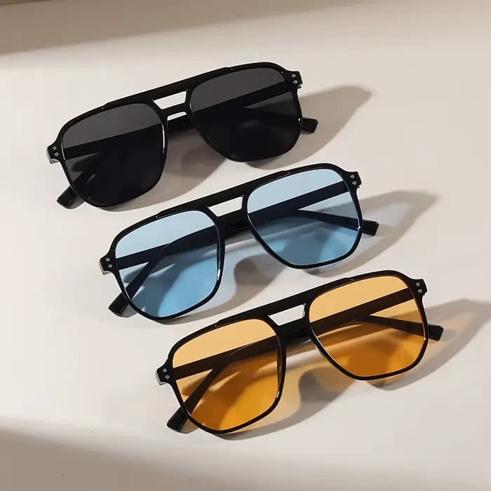 Lunettes de soleil aviateur à Double pont pour femmes et hommes