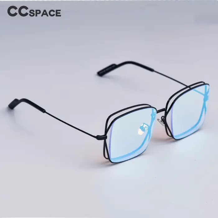 Lunettes de soleil à monture carrée en métal pour hommes et femmes