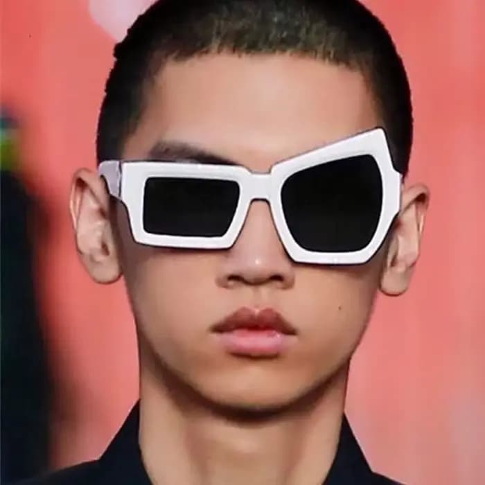 Mode lunettes De soleil carrées irrégulières homme marque
