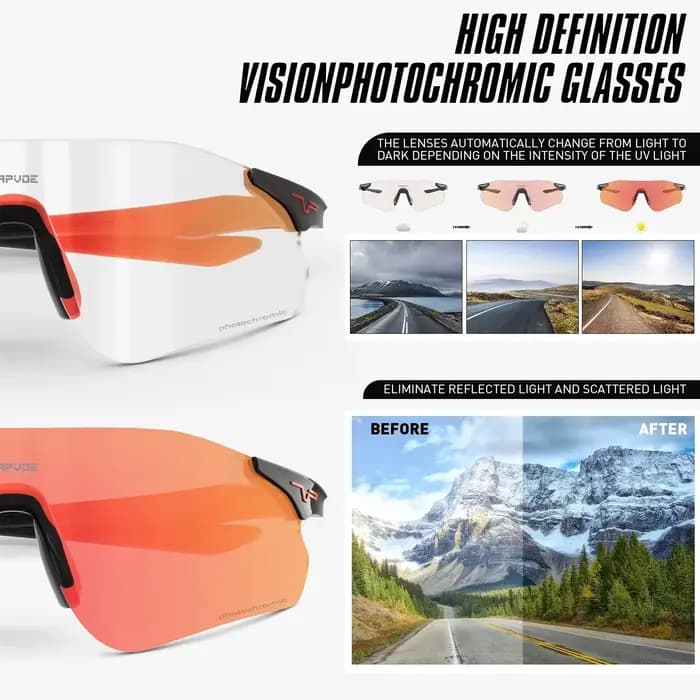 Kapvoe UV400 hommes lunettes de cyclisme