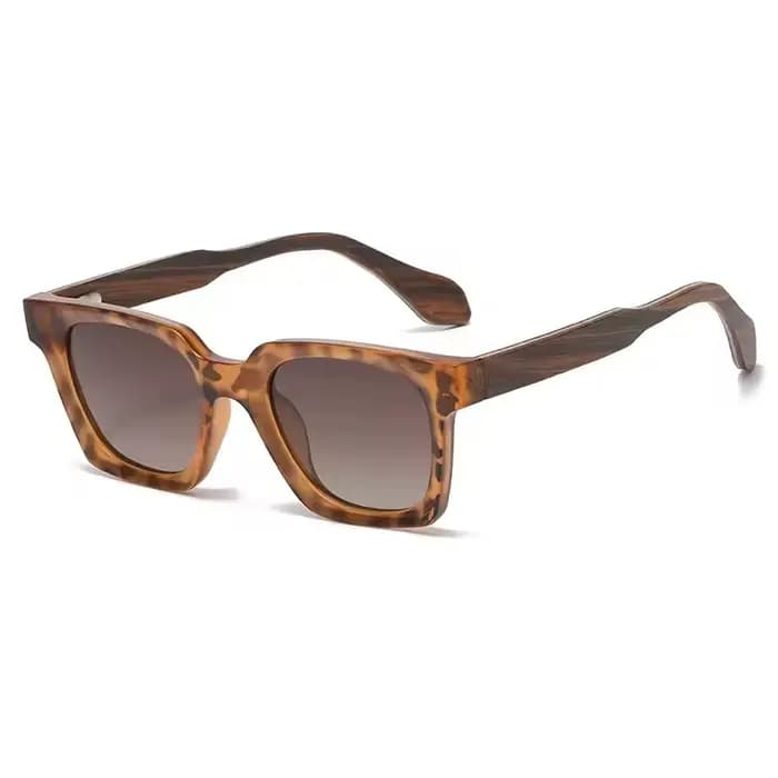 Lunettes de soleil PC tortue à la mode avec branches en bois pour hommes et femmes