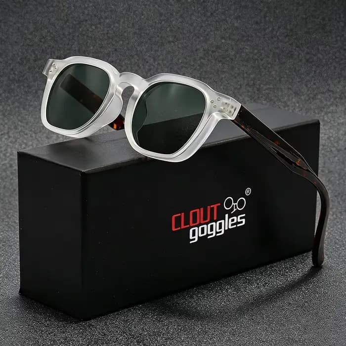 CLOUT GOGGLES Lunettes de soleil carrées rétro tendance pour hommes et femmes