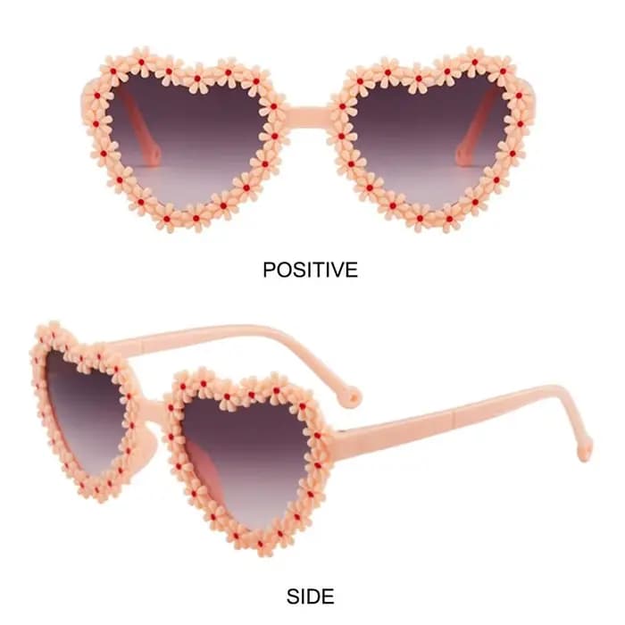 Lunettes de soleil mignonnes en forme de cœur