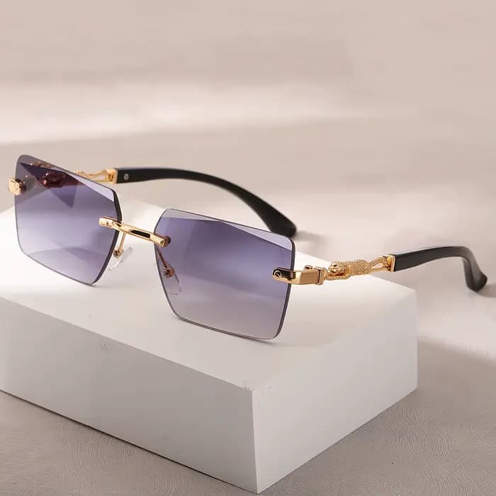 1pc lunettes de soleil sans monture Rectangle femmes hommes nuances petites