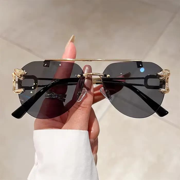 Lunettes de soleil vintage sans monture pour femmes