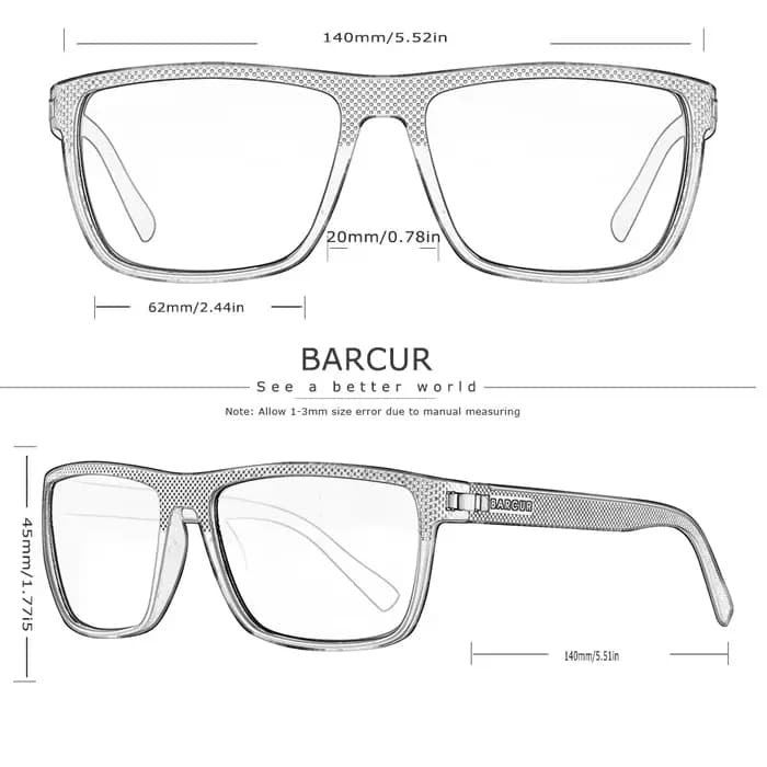 BARCUR Design-Lunettes de soleil polarisées TR90 pour homme et femme