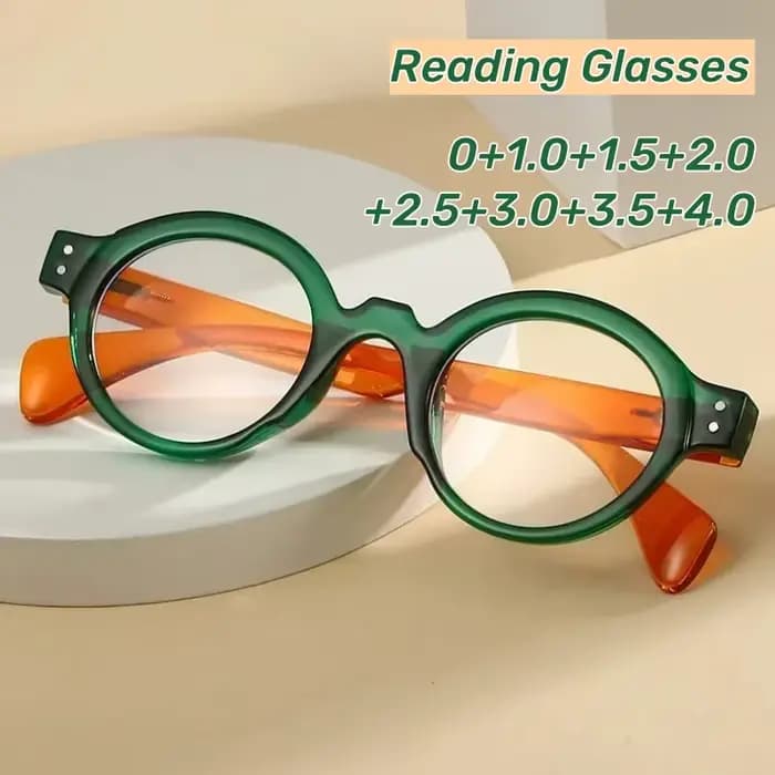 Lunettes de lecture rondes rétro à grande monture pour femmes