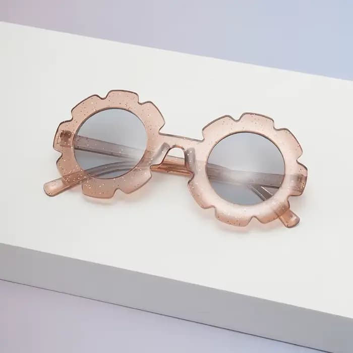 Lunettes de soleil rondes à fleurs mignonnes
