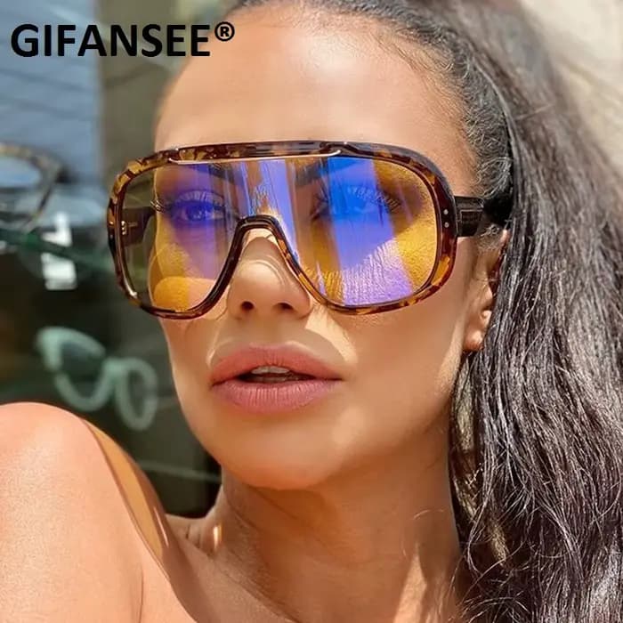 Bouclier miroir visière masque lunettes de soleil femmes hommes 2023 surdimensionné coupe-vent