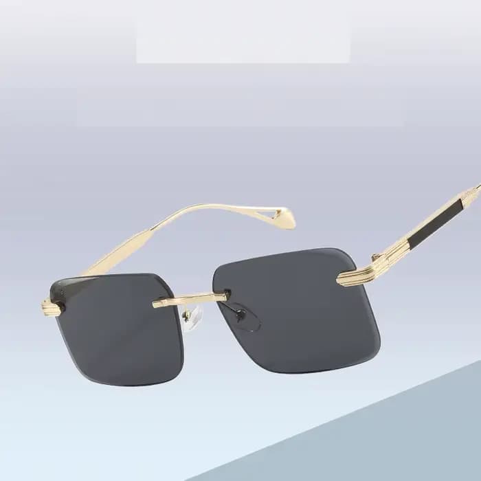 Lunettes de soleil carrées en métal de luxe pour hommes