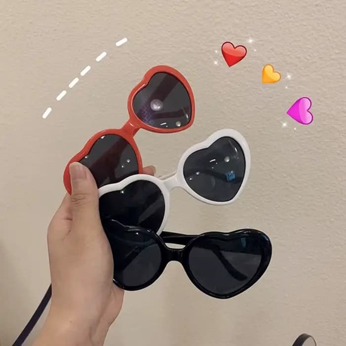 Lunettes de Soleil Unisexes en Forme de Cœur