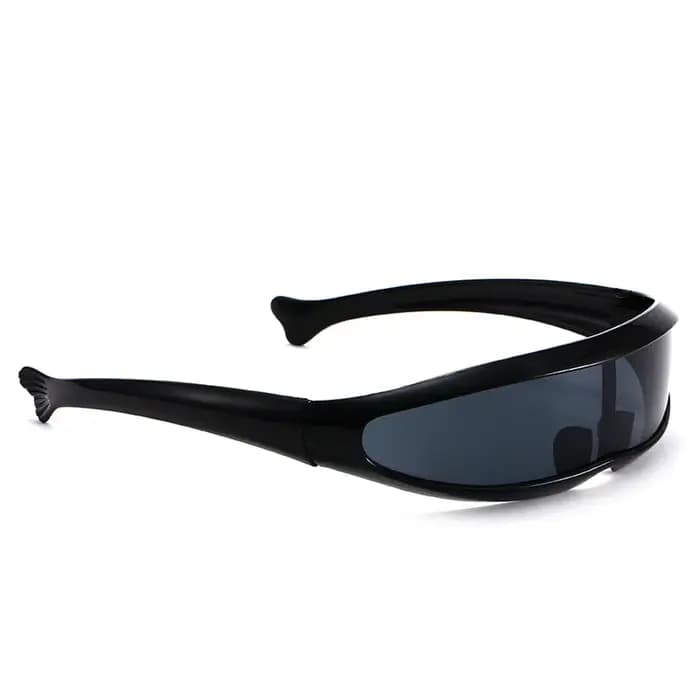 Lunettes de soleil futuristes à visière cyclope étroite pour hommes