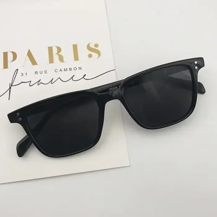 Lunettes de soleil carrées vert foncé léopard pour hommes
