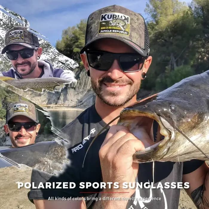 Kapvoe hommes pêche lunettes de soleil mode