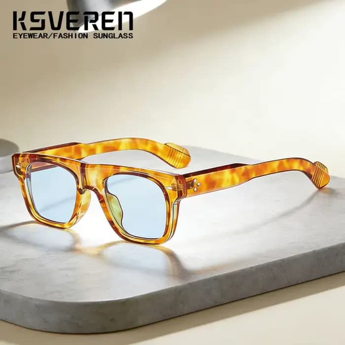 Lunettes de soleil de lecture à lentille jaune carrée pour hommes