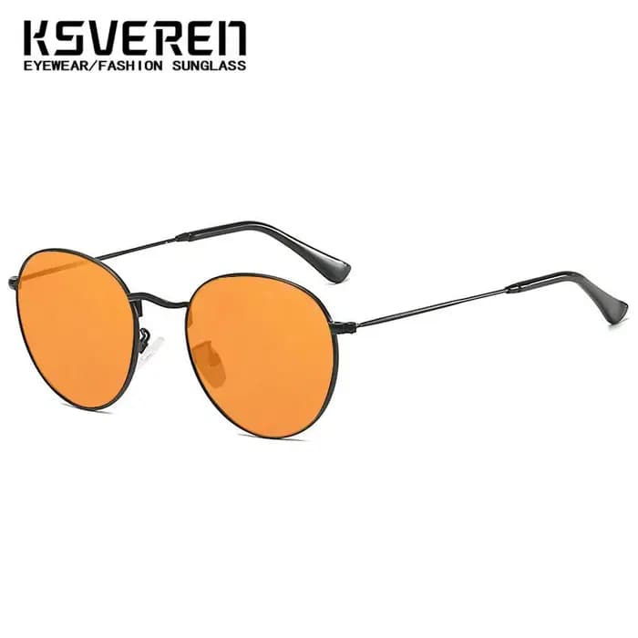 Lunettes de soleil rondes en métal teinté pour myopie