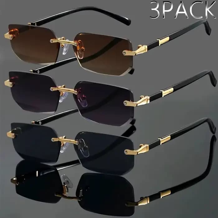 Lot de 3 lunettes de soleil sans monture