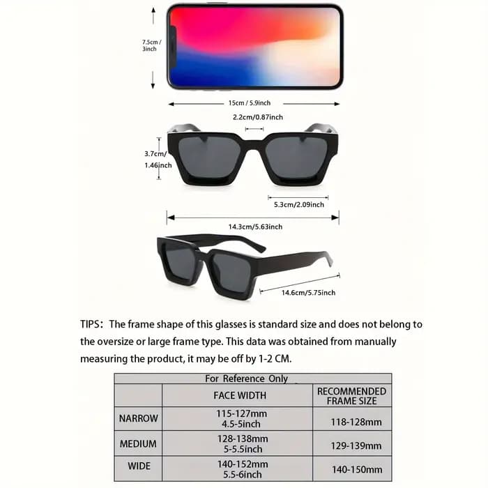 1/2 PC S classique mode carré cadre en plastique femmes lunettes de soleil pour hommes vie quotidienne nuances