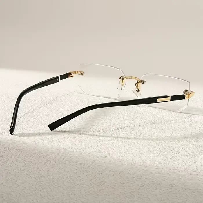 1 paire de lunettes Y2K neutres au design rétro noir sans monture