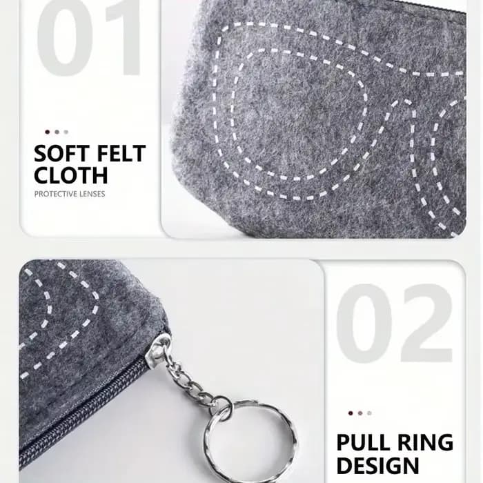 Pochette à lunettes en feutre doux