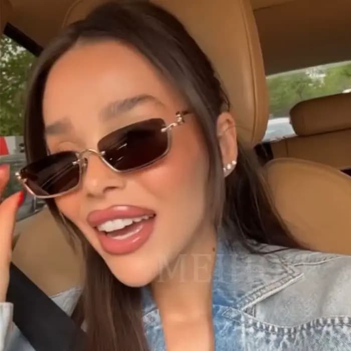 Lunettes de soleil carrées demi-monture pour femmes