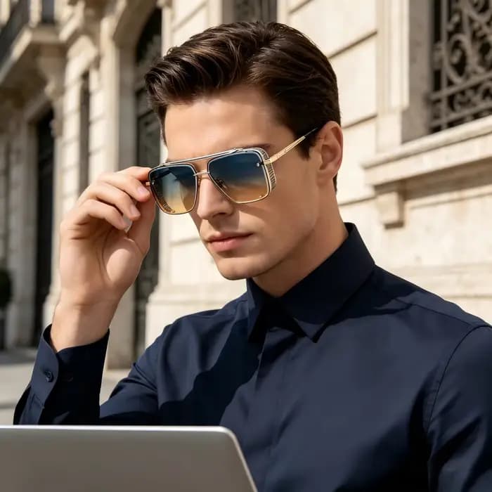 Lunettes de soleil carrées Aviator pour hommes et femmes