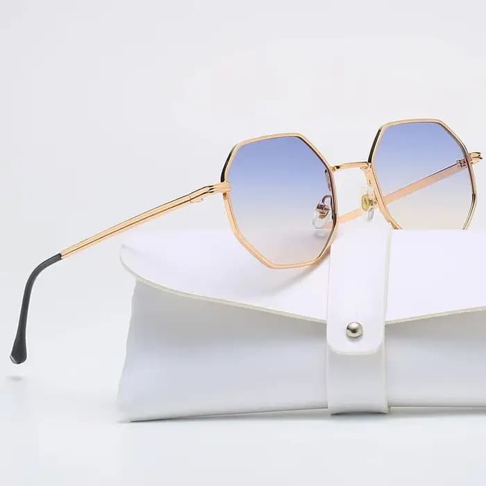 Lunettes de soleil polygonales en métal