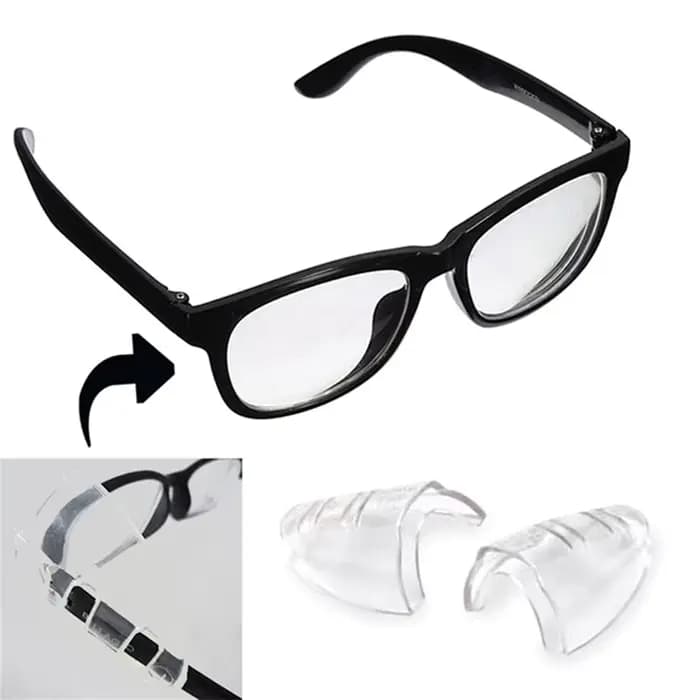 1 Paire de protections latérales souples et transparentes anti-buée pour lunettes de vue