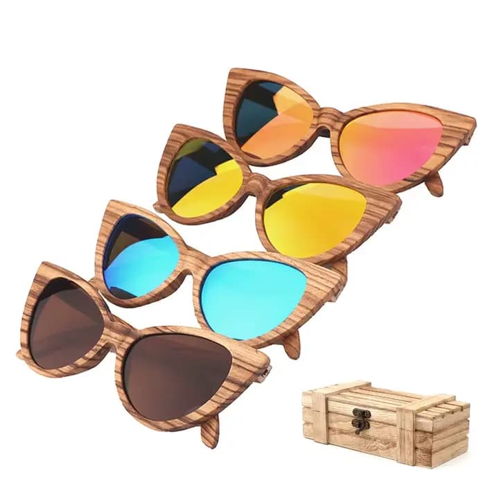 Lunettes de soleil en bois zébré