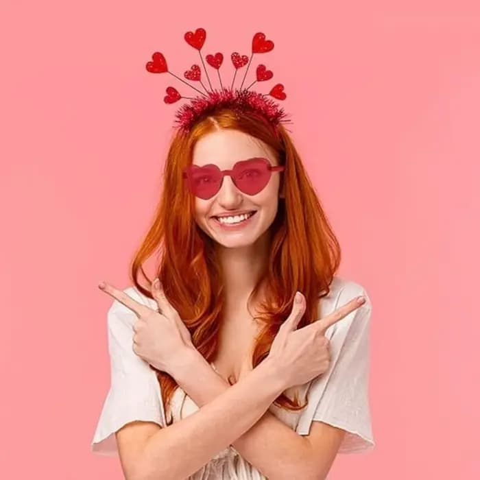 Ensemble de costumes bandeau et lunettes de soleil en forme de cœur pour la saint-valentin