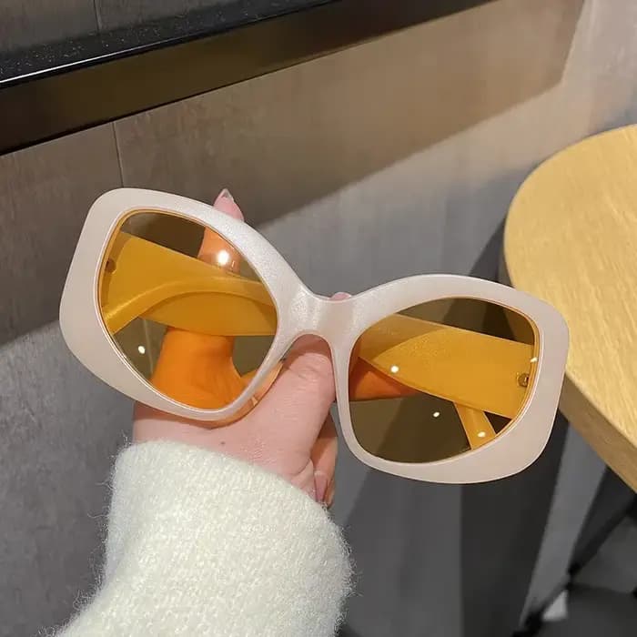 Lunettes de soleil vintage à grande monture pour hommes et femmes